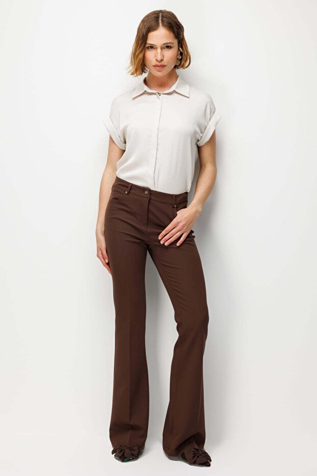 Flared High Waist Trousers