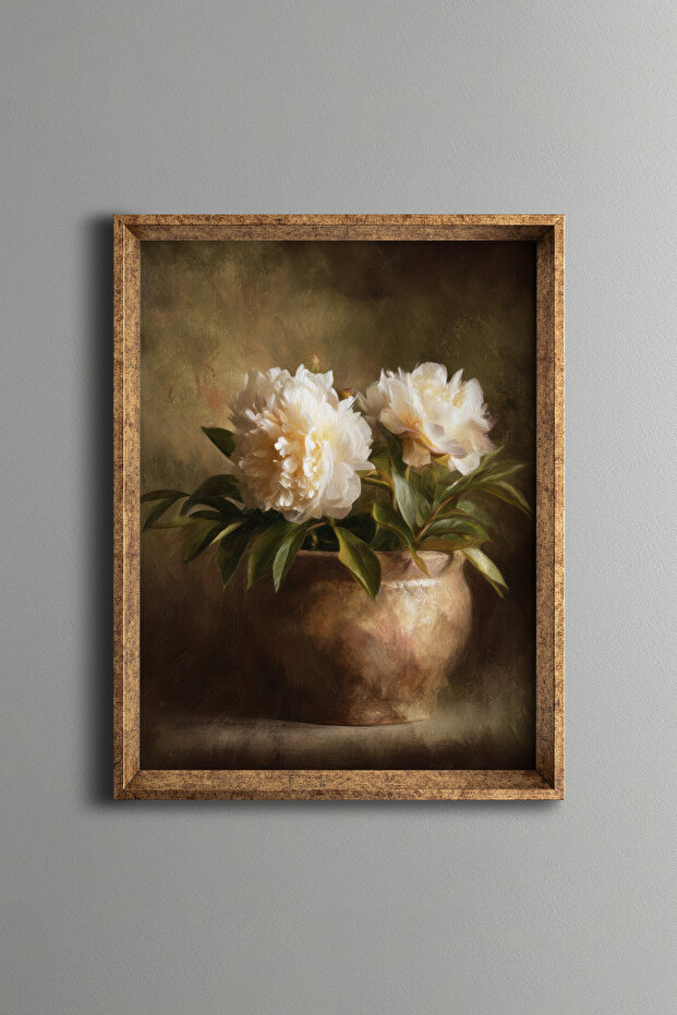 White Peony – Vintage Patterned Frame – Slim Model