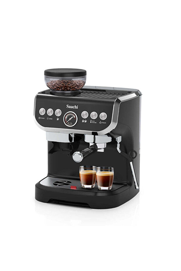 19-Bar Espresso Machine with Integrated Conical Burr Grinder