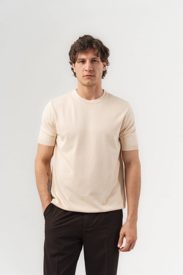 Corenit Basic Crew Neck Slim Knitwear T-Shirt