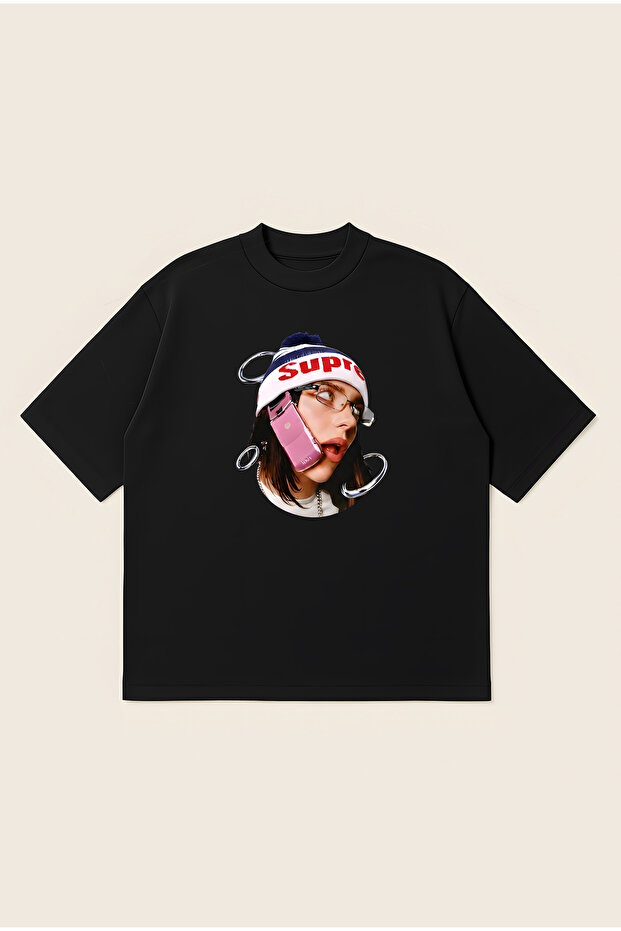 Billie Eilish Oversize Boxy Cut Unisex 100% Cotton Printed Tshirt | Streetwear