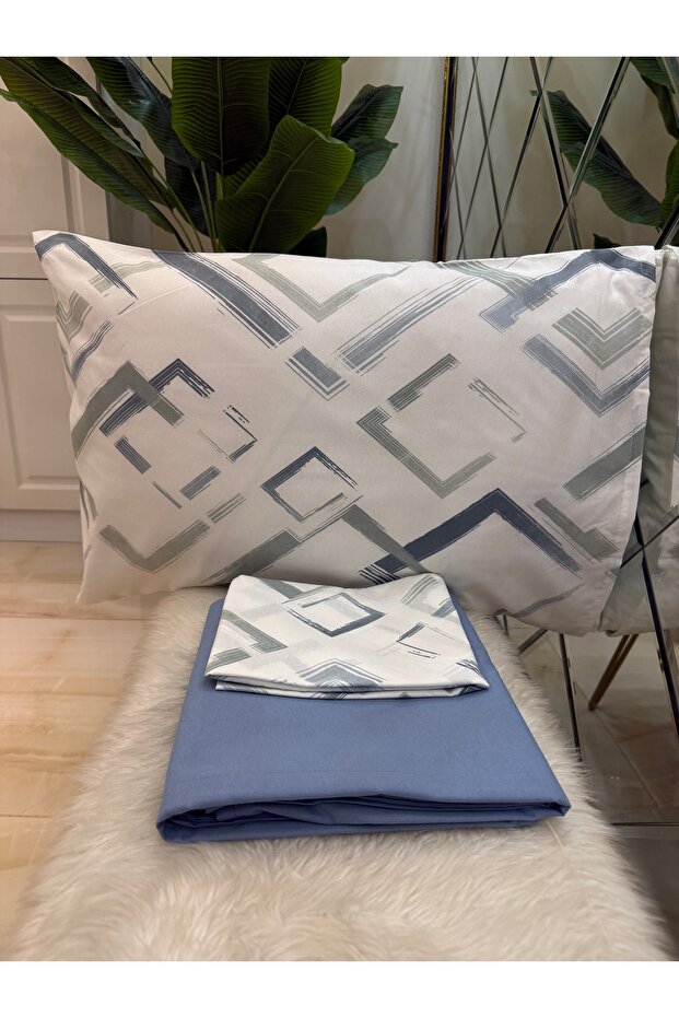Single Bed Sheet and Pillowcase Set Without Elastic - 3