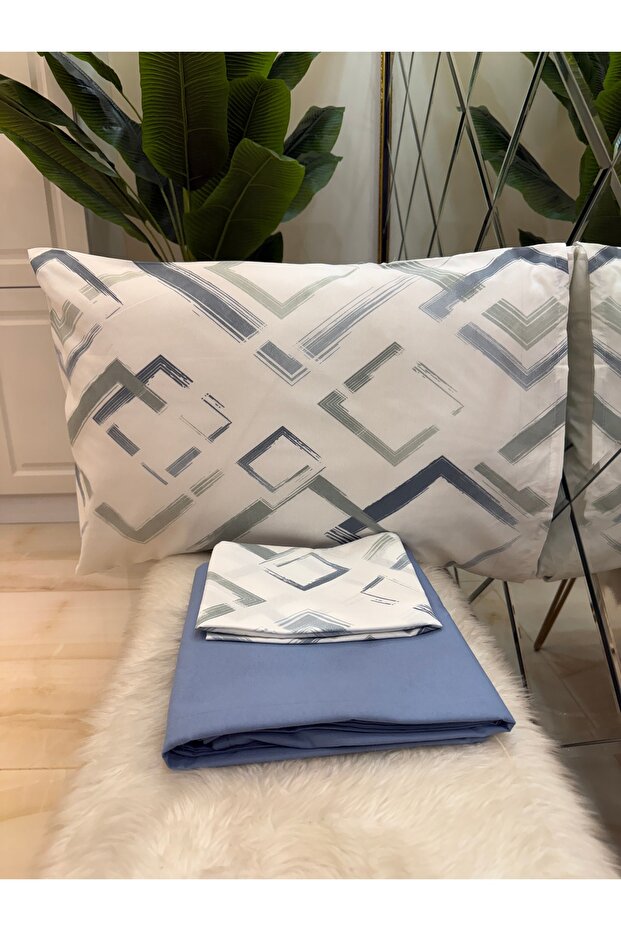 Single Bed Sheet and Pillowcase Set Without Elastic - 4