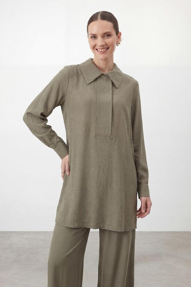 Women's Collar Detailed Wide-Leg Suit 14480