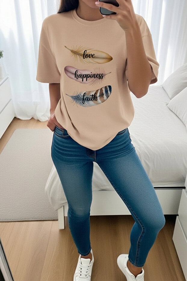 Premium 100% Cotton Oversize Women's T-Shirt - Custom Graphic Design with Back Print