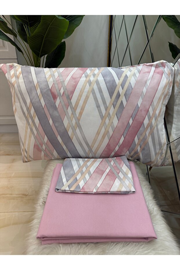 Single Bed Sheet and Pillowcase Set Without Elastic - 2