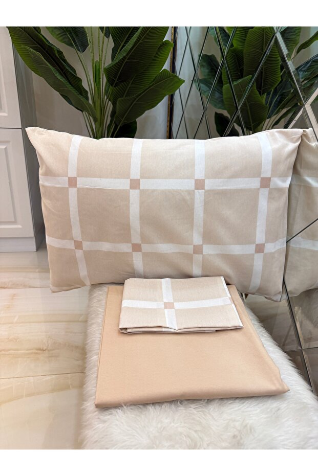 Single Bed Sheet and Pillowcase Set Without Elastic - 1
