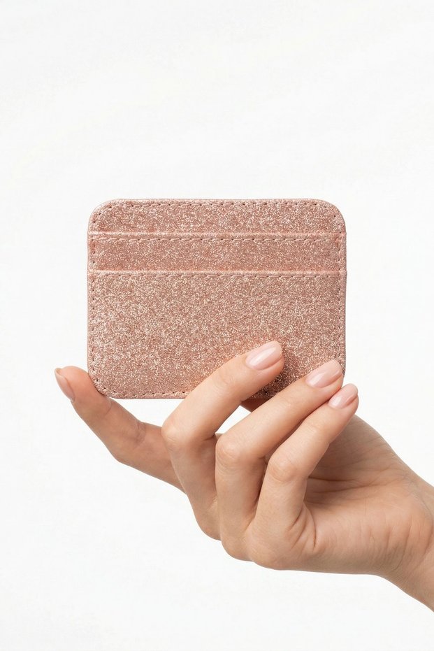 Pink Glitter Card Holder 240