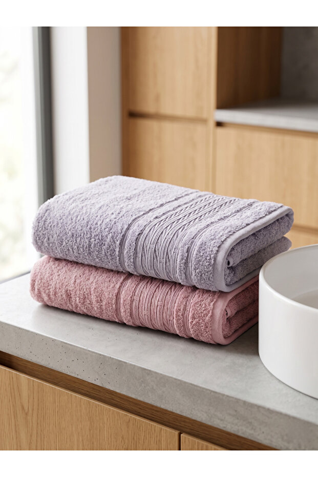 Set of 2 100X150 cm Bath Towels 100% Cotton High Absorbency Large Size Soft Towels