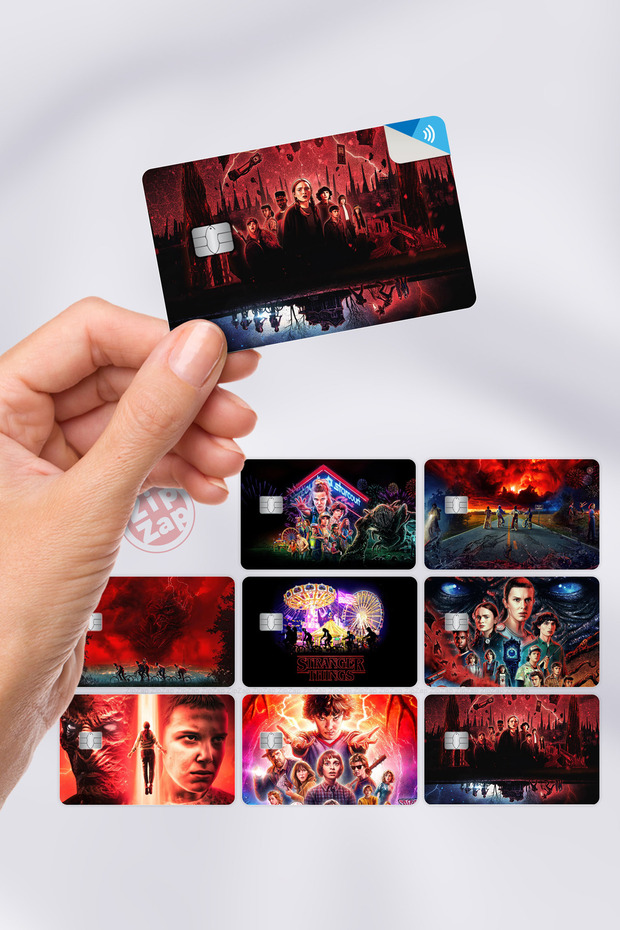 Stranger Things Series Card Coating Adhesive Foil Sticker (8 Pieces)