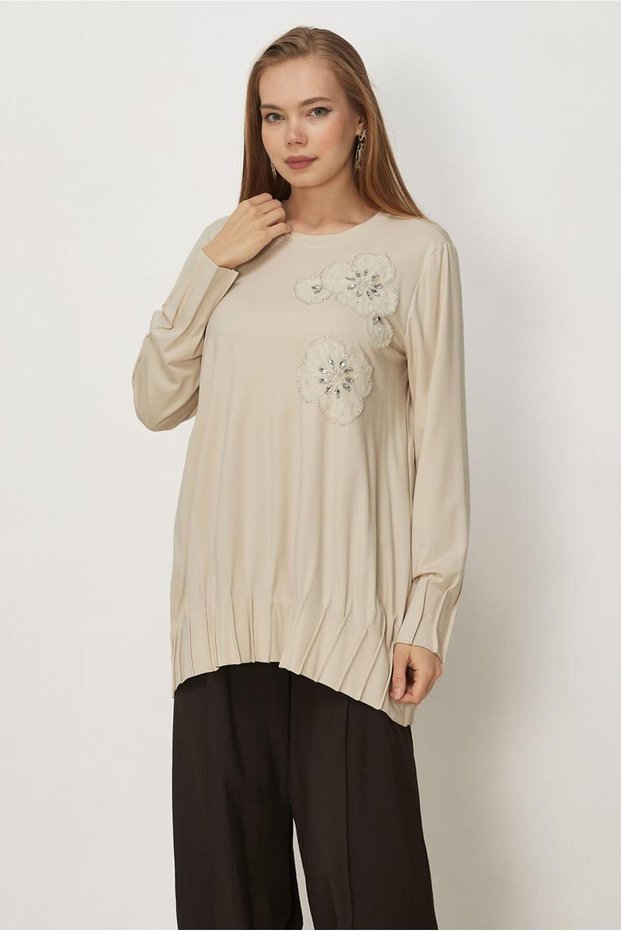 Stone and Bead Detailed Tracksuit Tunic 45740