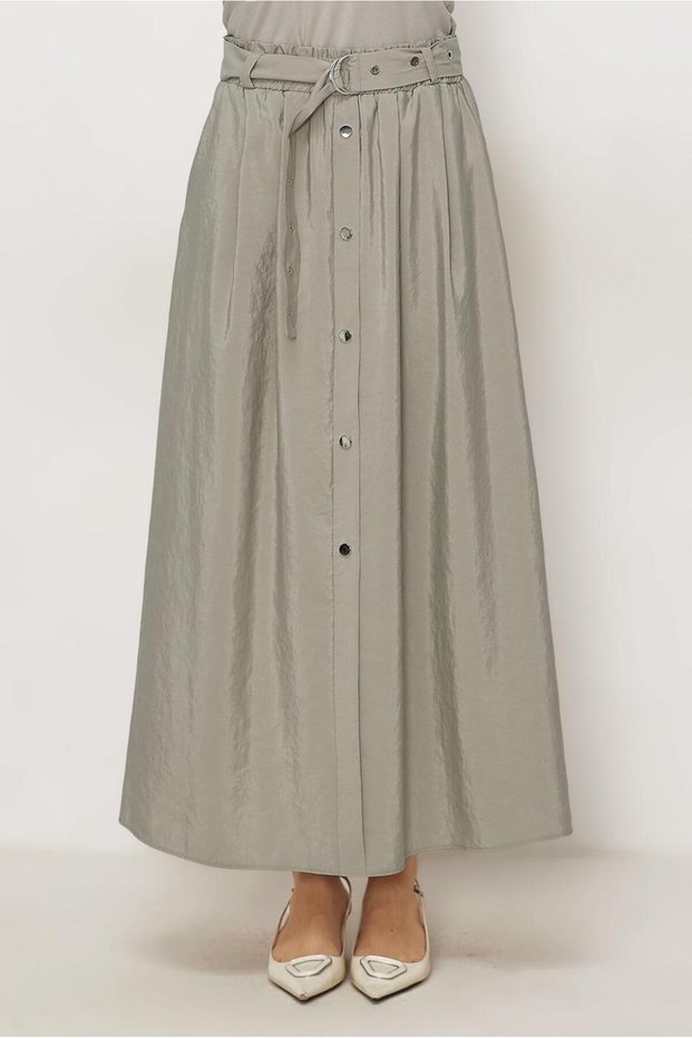 Belted Parachute Fabric Skirt 60757
