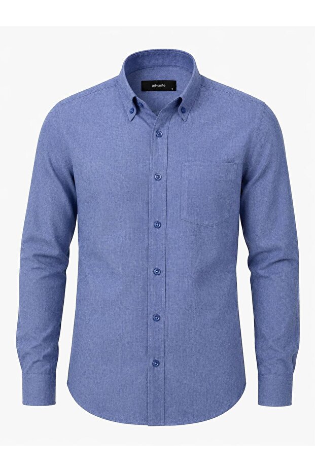 Classic Regular Fit Long Sleeve Cotton Men's Shirt 7627