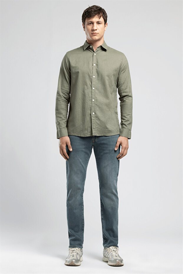 Regular Fit Khaki Men's Shirt 262 Lcm 241002 Ketsa Haki̇