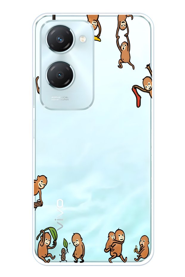 حافظة هاتف شفافة متوافقة مع Vivo Y18 بنمط قرود
