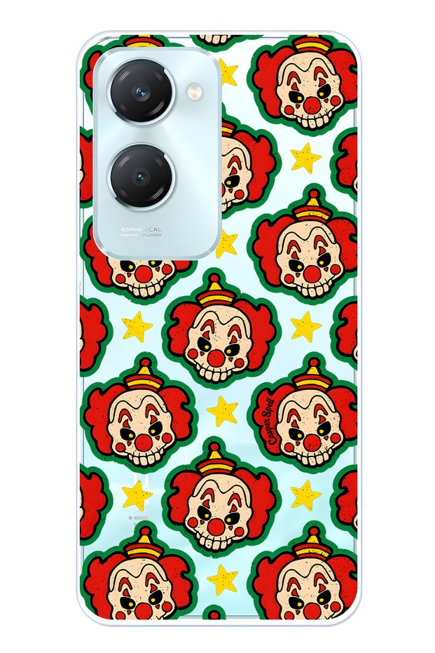Vivo Y18 Compatible Clown Pattern Transparent Phone Case