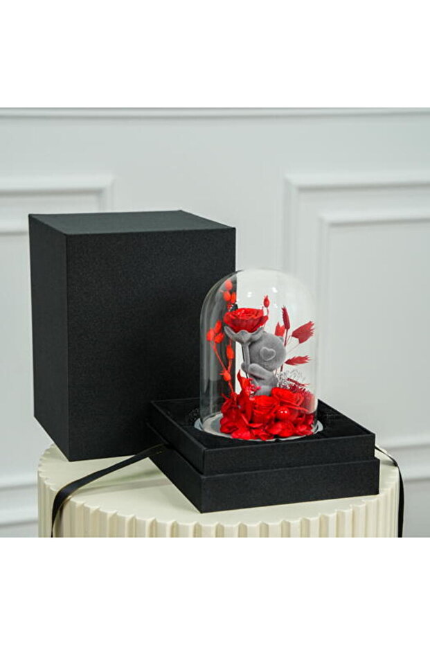Infinity Red Rose Panda Keepsake