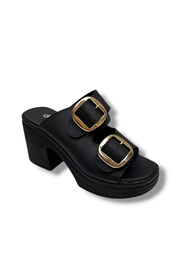 Chanceller K505-26 Leather Anatomical Double Strap Wedge Heeled Women's Slippers