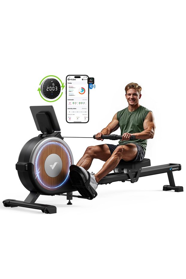 Magnetic Rower Machine for Home, 16 Levels of Quiet Resistance with Max 150KG Weight Capacity