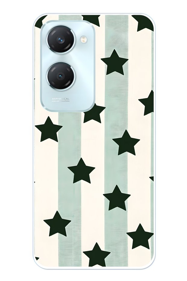 Vivo Y18 Compatible Striped Star Pattern Transparent Phone Case