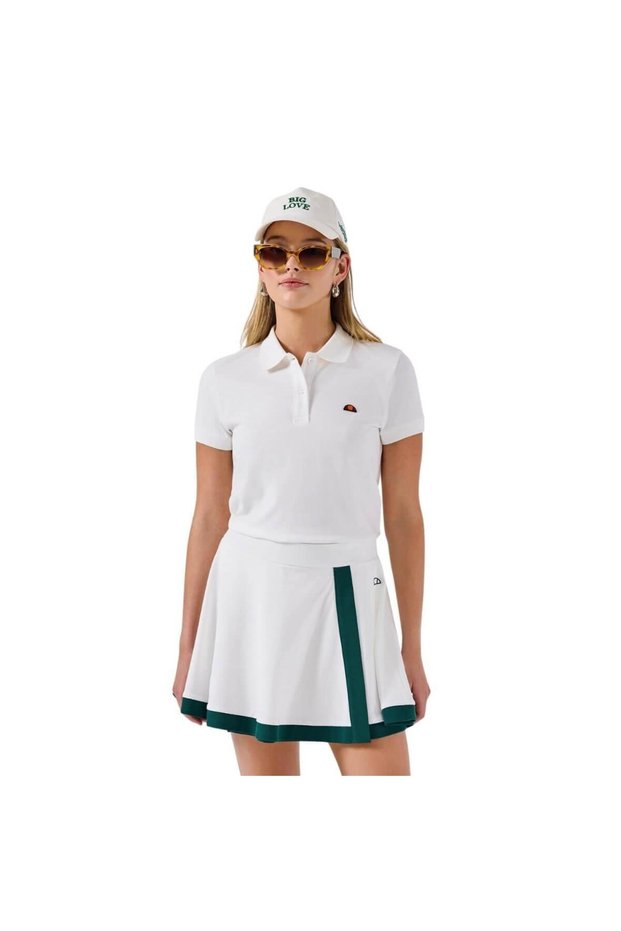 6Sf5056-Of Women's Polo Neck T-Shirt - Off-White