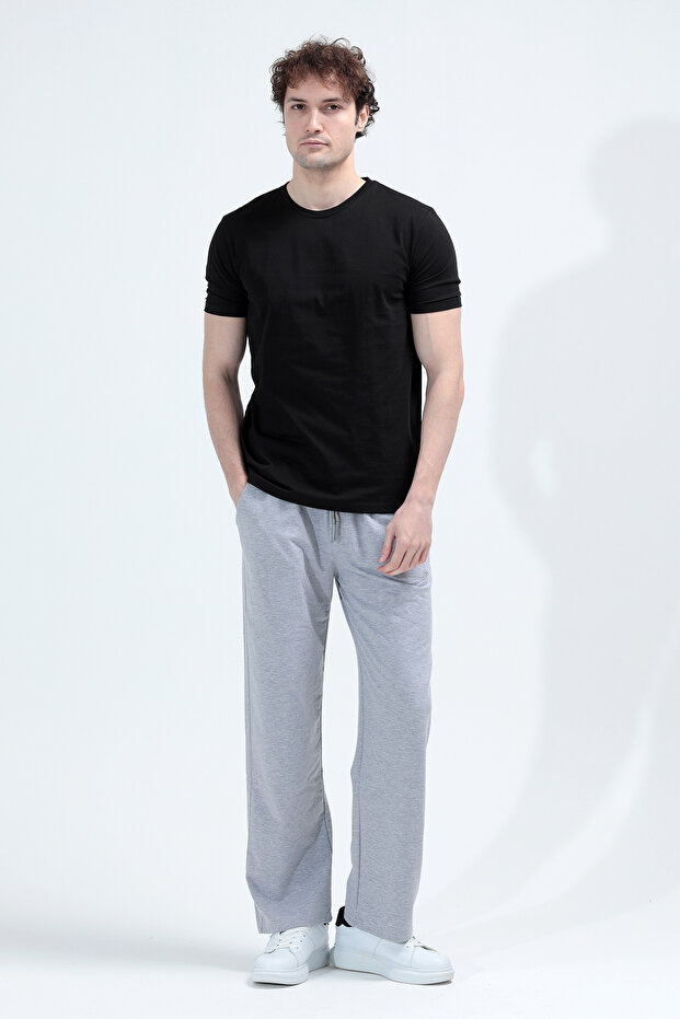 Men's Adjustable Waist Double Pocketed Wide-Leg Sweatpants Gray - 26m 3163