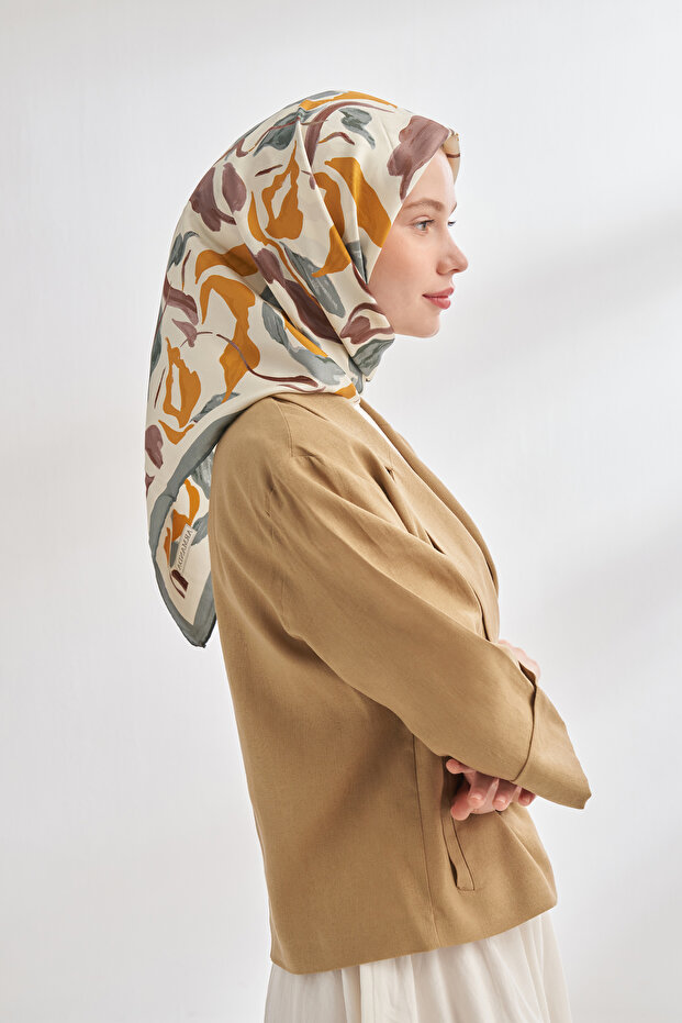 وشاح لوناس ديسين تويل حرير - حجر فاتح