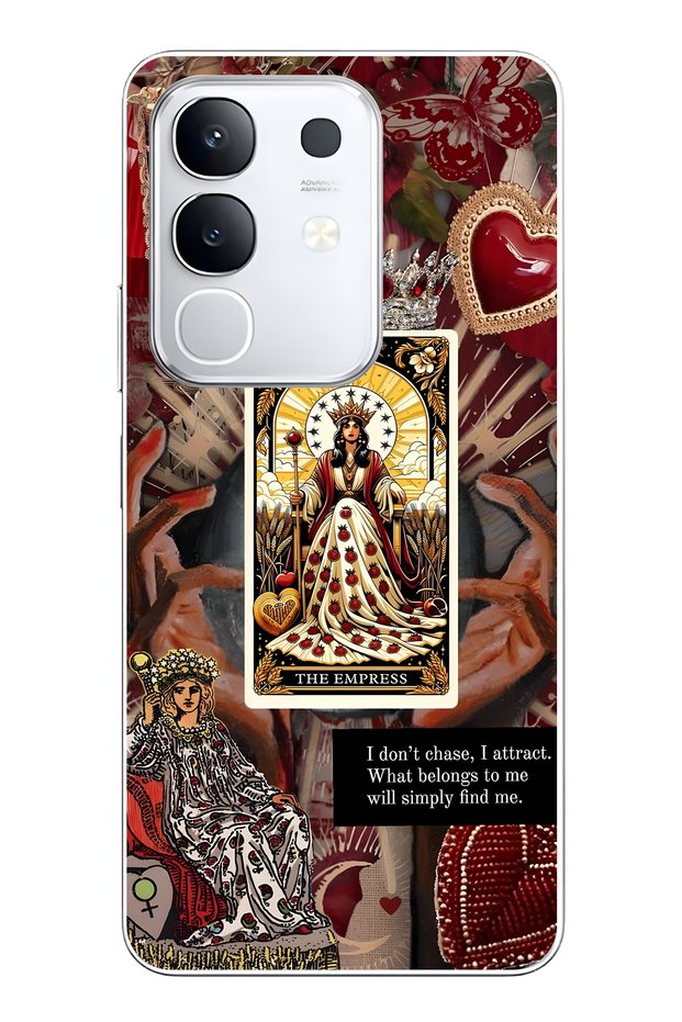 Vivo Y29 Compatible the Empress Queen Tarot Patterned Transparent Phone Case