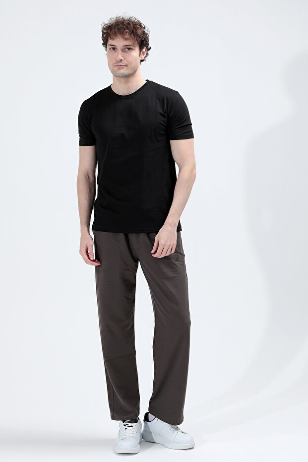 Men's Adjustable Waist Double Pocketed Wide-Leg Sweatpants Khaki - 26m 3163