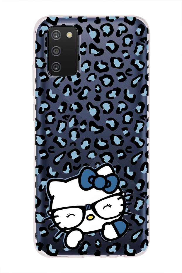 Samsung Galaxy A02S Compatible Kitty Patterned Transparent Phone Case