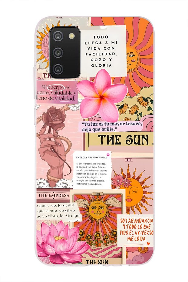 Samsung Galaxy A02S Compatible Solar Tarot Patterned Transparent Phone Case