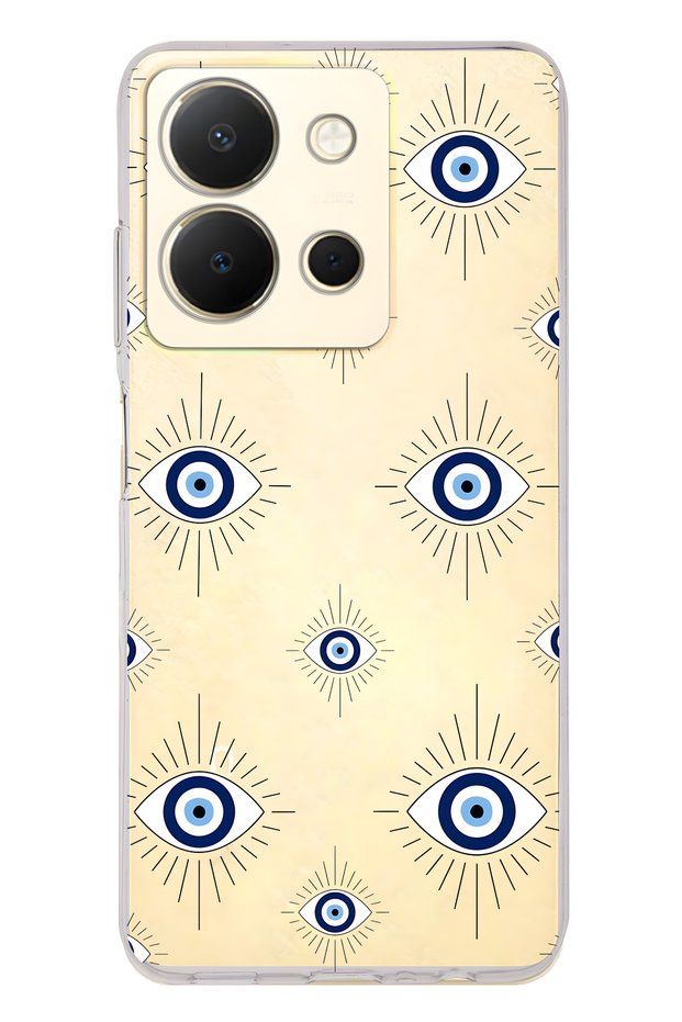 Vivo Y36 Compatible Evil Eye Patterned Transparent Phone Case