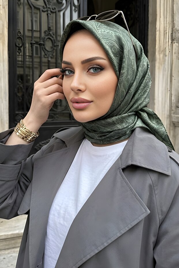 Green Trend Digital Twil- Rayon Krisital Scarf