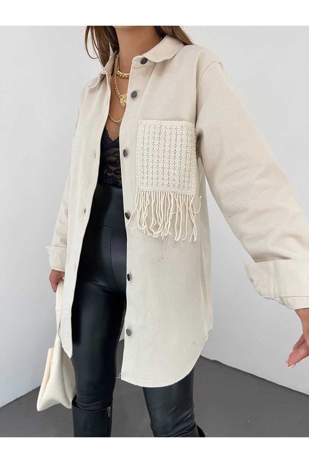 Gabardine Tassel Detailed Jacket