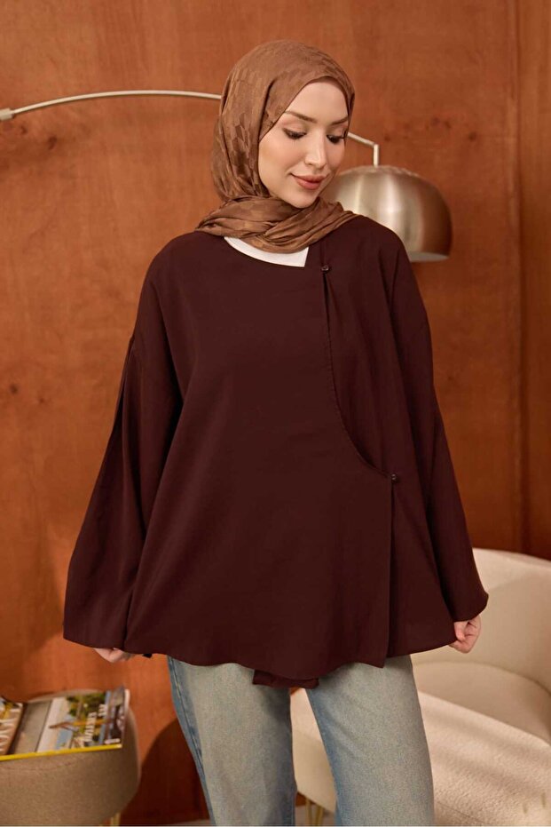 Brown Front Tie Kimono