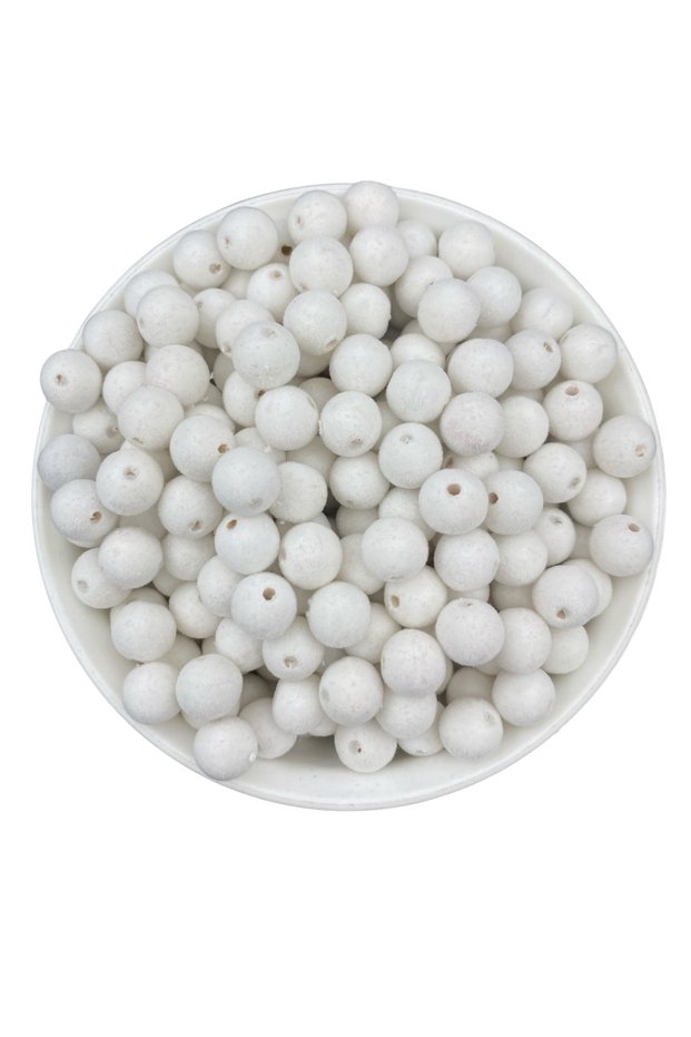 10mm White Color Velvet Beads, Jewelry Making, Bag Beads (100 Gr, ~180 Pieces)