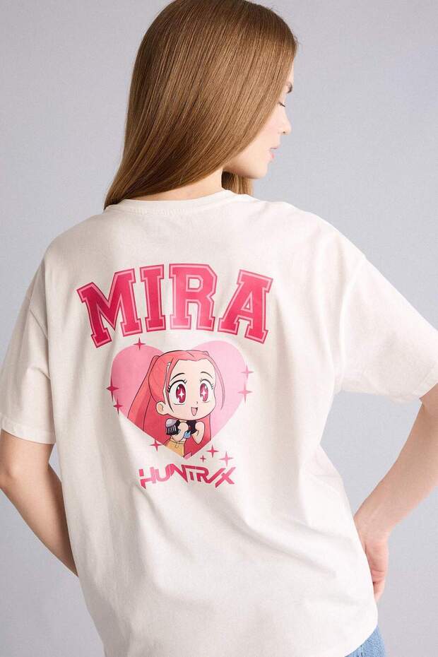 100% Cotton Kpop - Demon Hunters Oversized Crew Neck Printed Short Sleeve T-Shirt H7153Ax26Sp