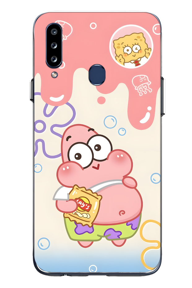 Samsung Galaxy A20S Compatible Patrick Star Patterned Transparent Phone Case