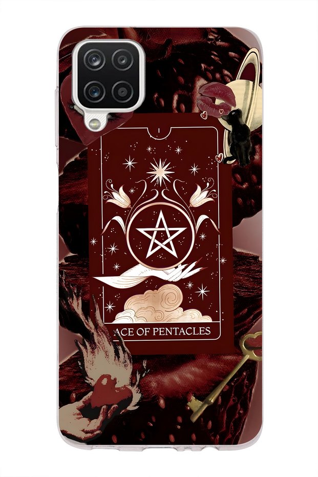 Samsung Galaxy A12 / M12 Compatible Tarot Card Pattern Transparent Phone Case