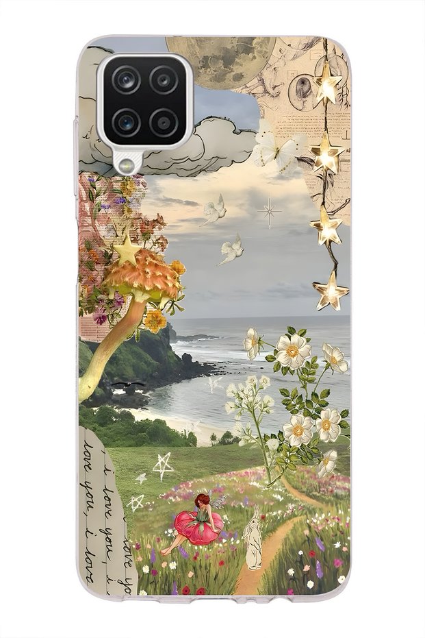 Dream Garden Patterned Transparent Phone Case Compatible with Samsung Galaxy A12 / M12
