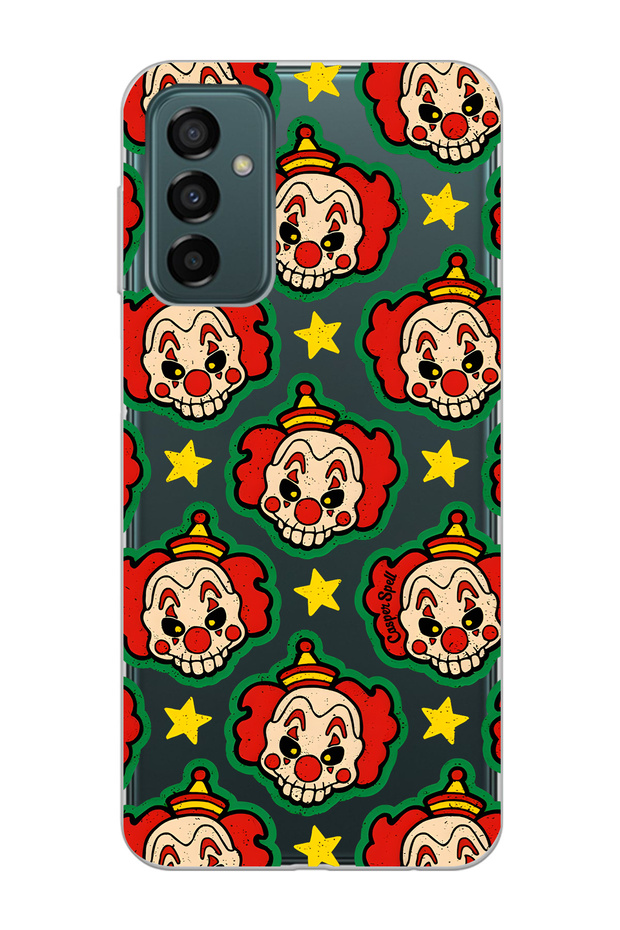 Samsung Galaxy M13 / M23 Compatible Clown Pattern Transparent Phone Case