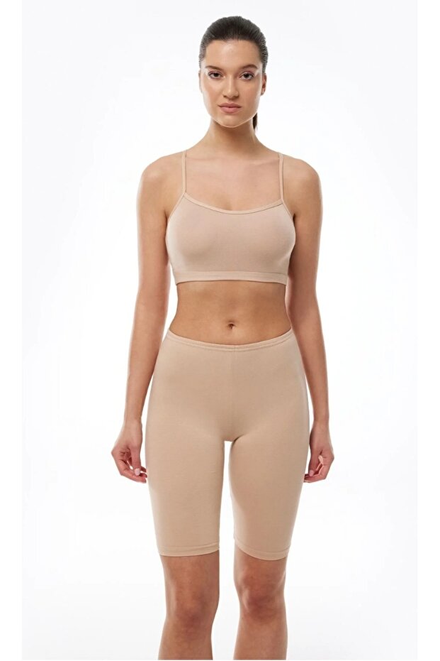 Malabadi̇ Women's Modal Cotton Above-Knee Leggings-112