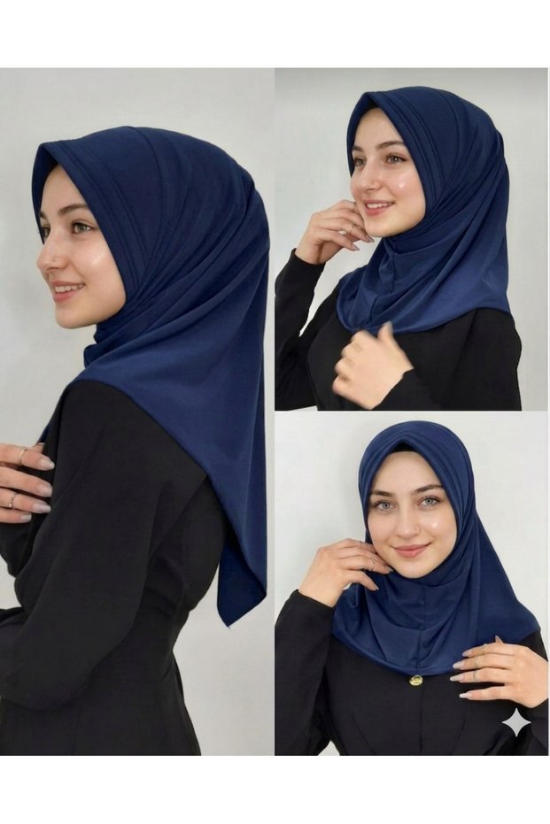 Takmatik Ready-To-Wear Hijab Scarf in Navy Blue