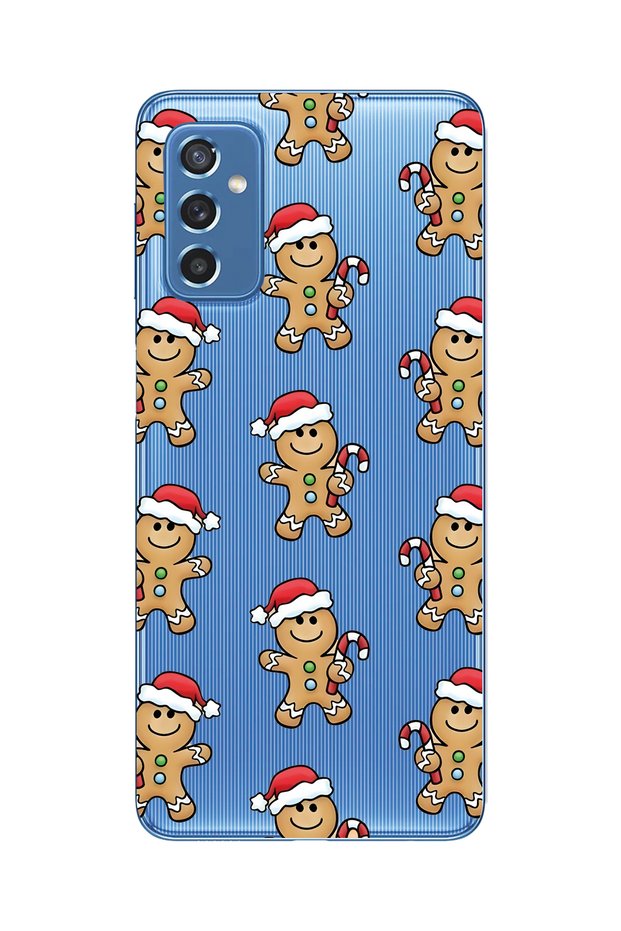 Samsung Galaxy M52 Compatible Gingerbread Pattern Transparent Phone Case