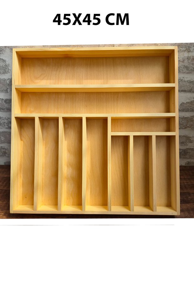 45X45 cm Wooden Spoon Holder Handcrafted Solid Wood Organizer