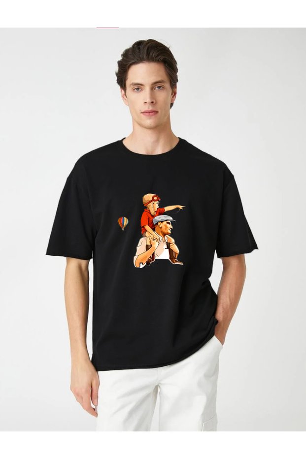 Unisex T-Shirt Ataturk and Child 23 April Designed Short-Sleeve T-Shirt