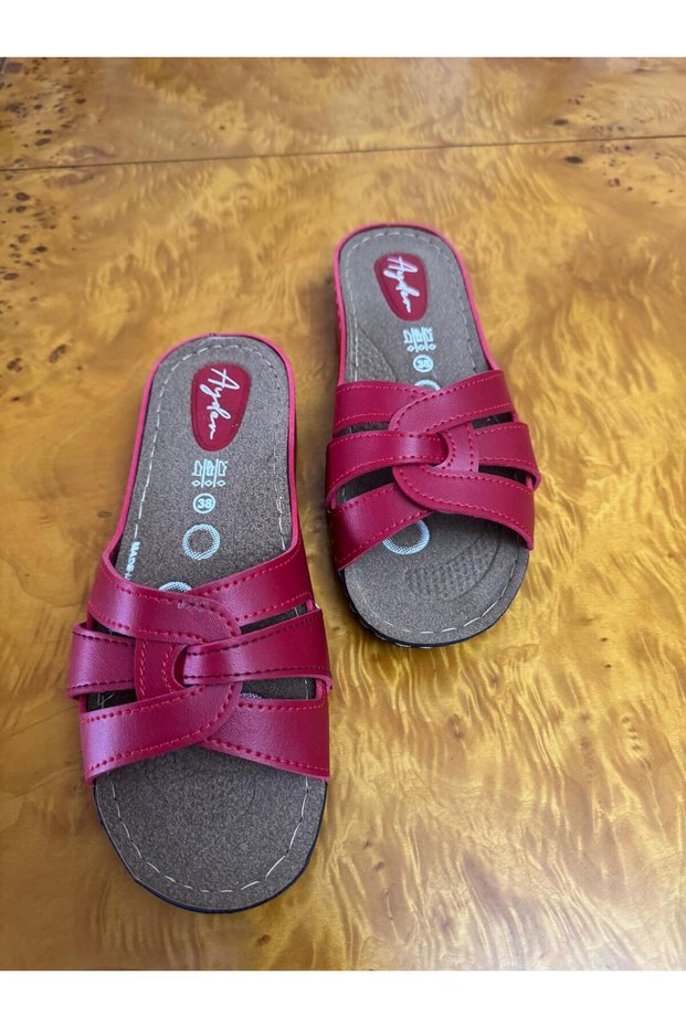 Women's Soft Sole Summer Slippers with Buckle and Knitted Detail