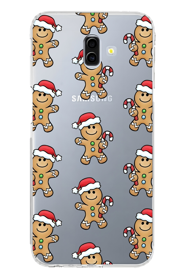 Samsung Galaxy J6 Plus Compatible Gingerbread Pattern Transparent Phone Case