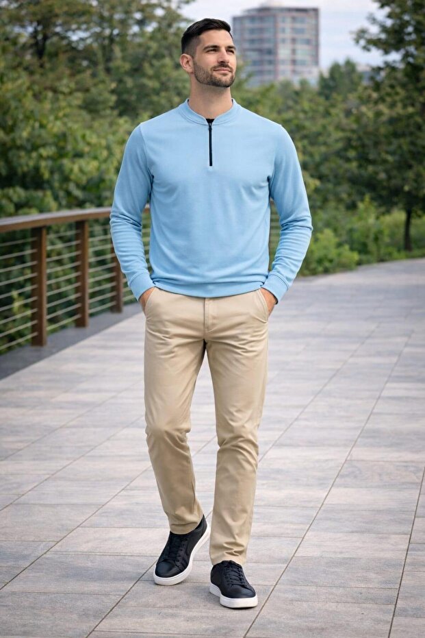 Hakim Collar Half Zipper Men's Sweatshirt