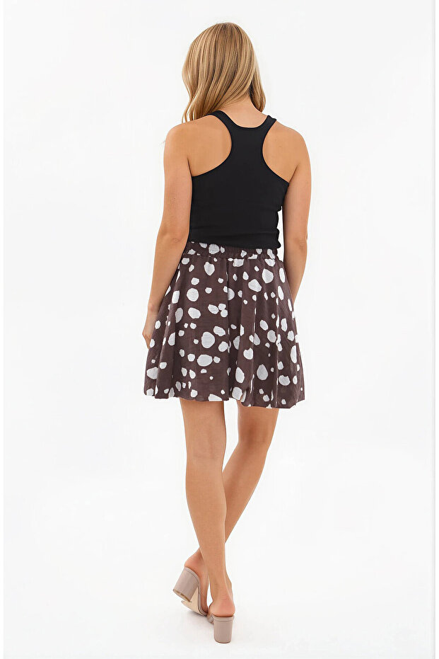 Polka Dot Patterned Balloon Skirt - 4